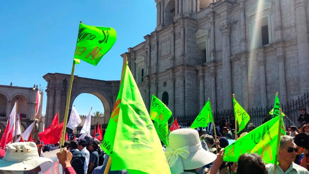 Jornada de protestas en Arequipa y Valle de Tambo contra Tía María