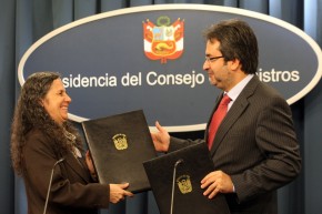 Patricia Salas y Juan Jimenez, ministros salientes del gobierno de Humala