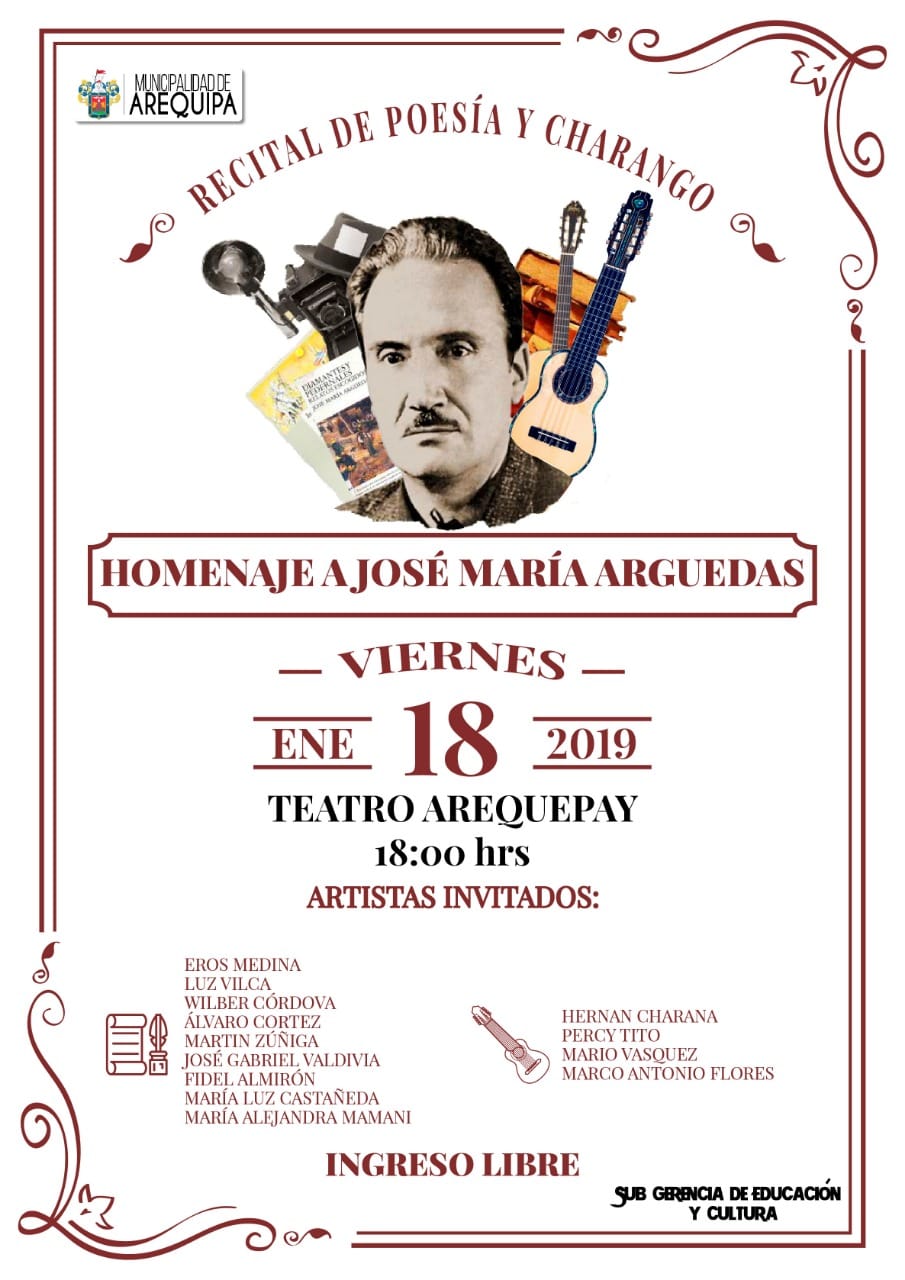 Recital de poesía y charango en homenaje al natalicio de José María Arguedas