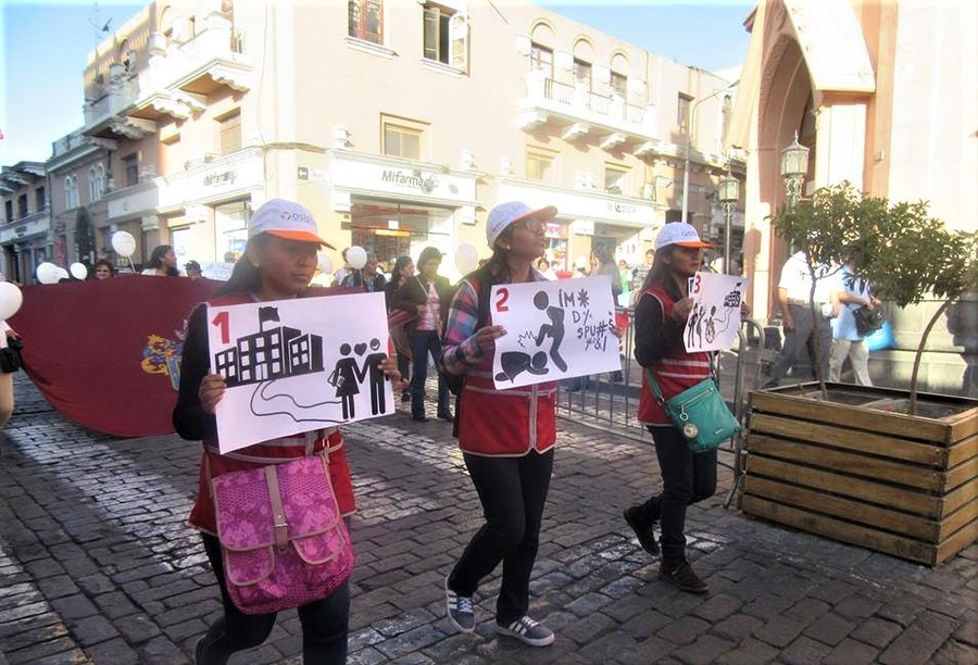Arequipa se une a marcha por el día contra la violencia hacia la mujer