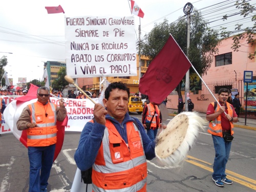 Trabajadores de Cerro Verde mantienen paralización e iniciaron nueva huelga
