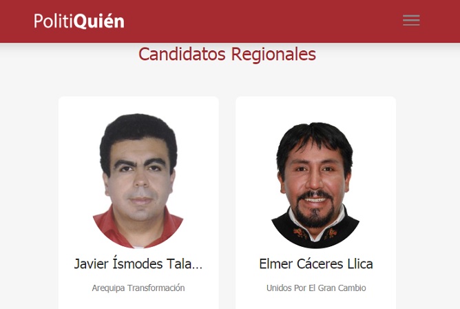 ‘Politiquién’: conoce y compara las propuestas de Javier Ísmodes y Elmer Cáceres Llica