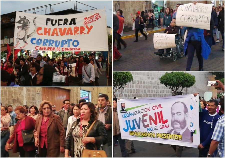En nutrida protesta Arequipa pide salida del Fiscal de la Nación, Pedro Chávarry (Fotos y Video)