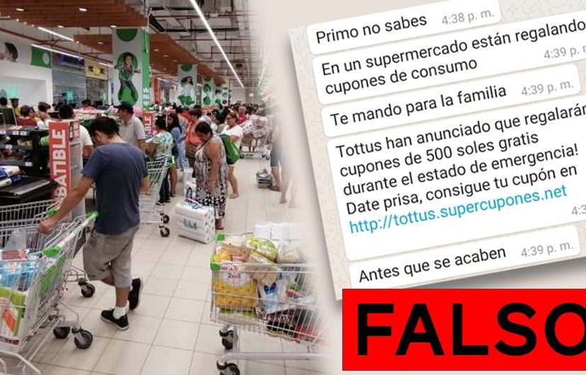 fake news cupones tottus 500 soles falso Perú whatsapp