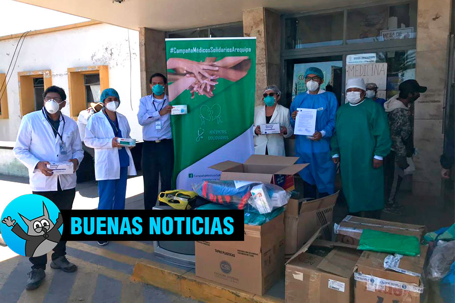 Arequipa, Centro de Aislamiento de Cerro Juli y el Hospital Regional reciben donaciones de Médicos Solidarios