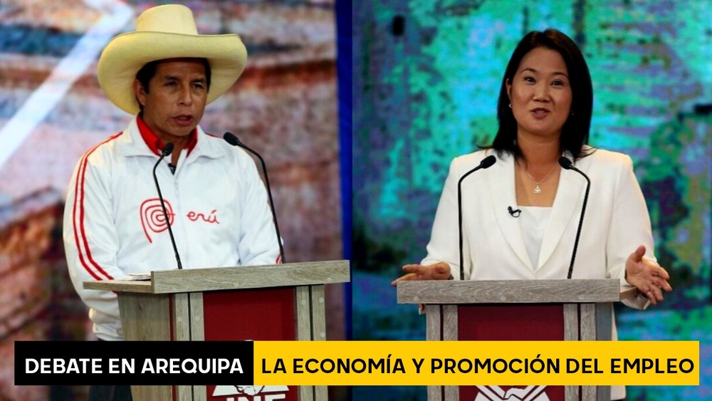Debate en Arequipa: Keiko Fujimori y Pedro Castillo sobre economía y promoción del empleo