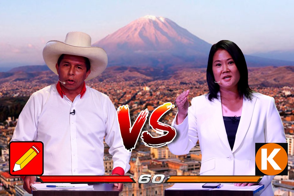 Debate en Arequipa entre Keiko Fujimori y Pedro Castillo.