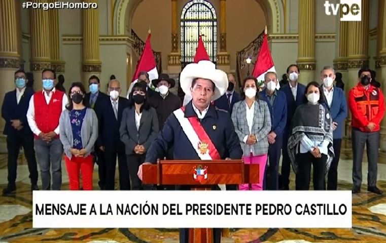 Presidente Castillo en mensaje a la Nación deslindó de actos de corrupción