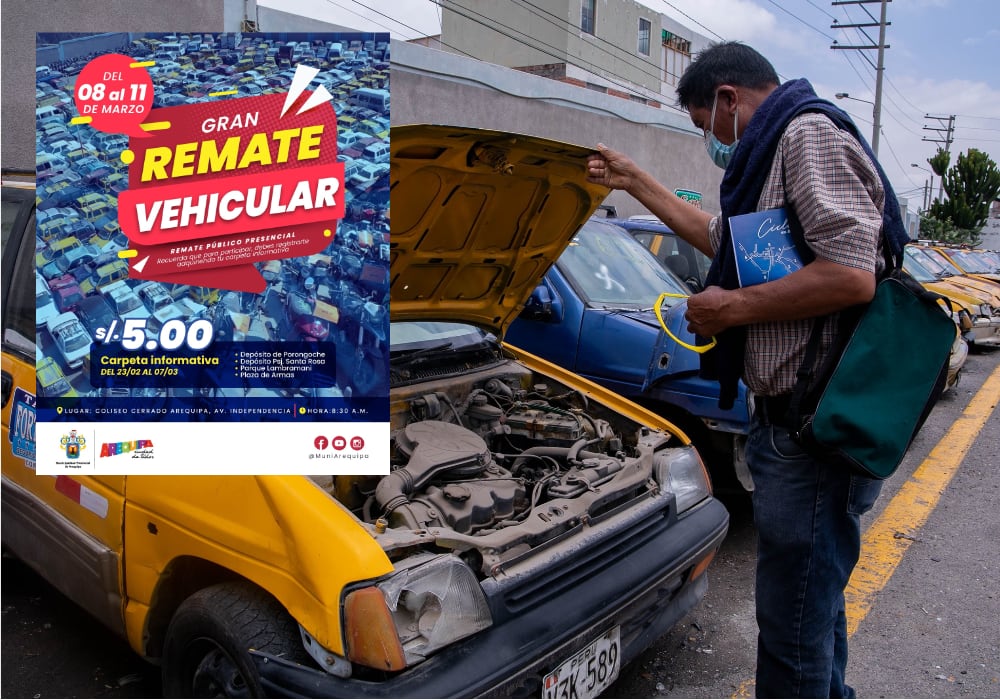 Remate vehicular en Arequipa: conoce aquí todos los detalles para participar de la subasta