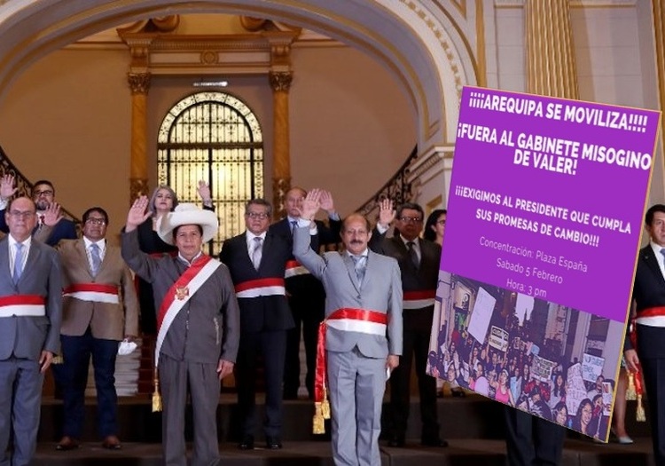Arequipa: anuncian marcha este sábado 5 contra ‘gabinete misógino’ de Héctor Valer