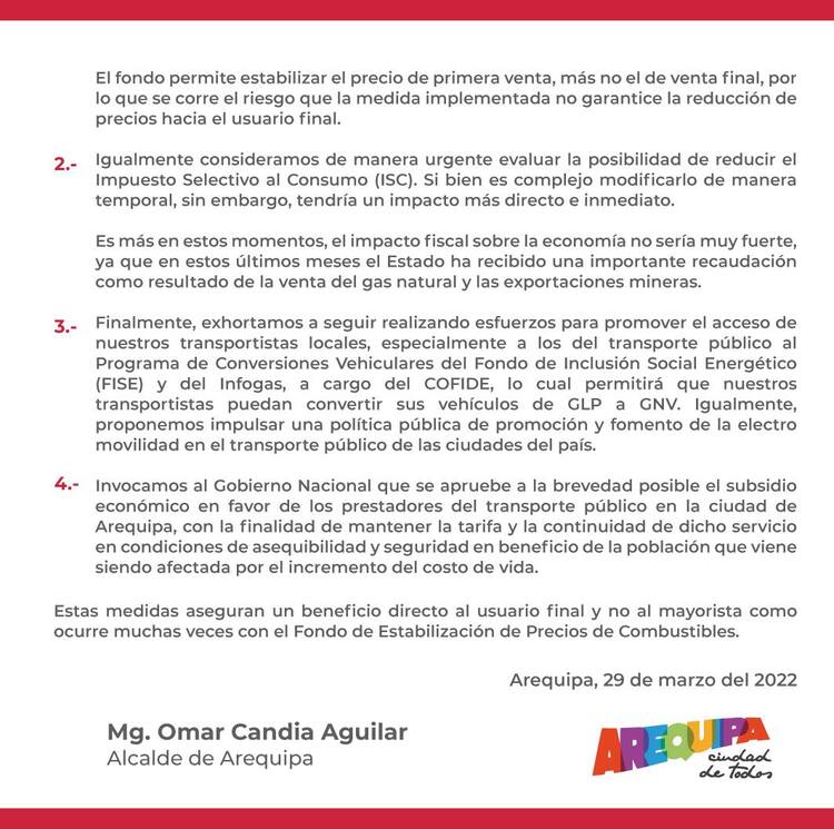 Alcalde de Arequipa da consejos a Pedro Castillo para resolver protestas en el país