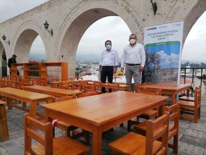 Arequipa: madera del comercio ilegal ahora es mobiliario escolar