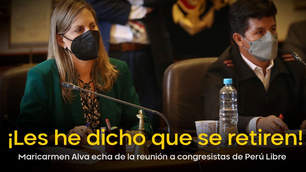 Maricarmen Alva echa de la reunión a congresistas de Perú Libre: ¡Les he dicho que se retiren!  (VIDEO)
