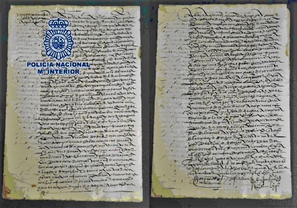 Policía de España recupera manuscrito de 1563 patrimonio de Arequipa