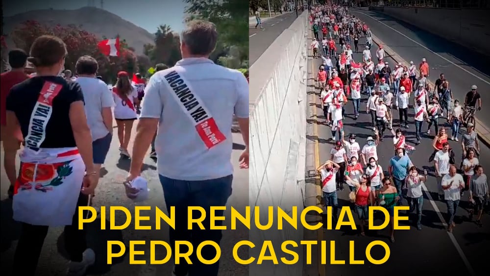 Así se desarrolla marcha en rechazo a Pedro Castillo en Lima (VIDEO)