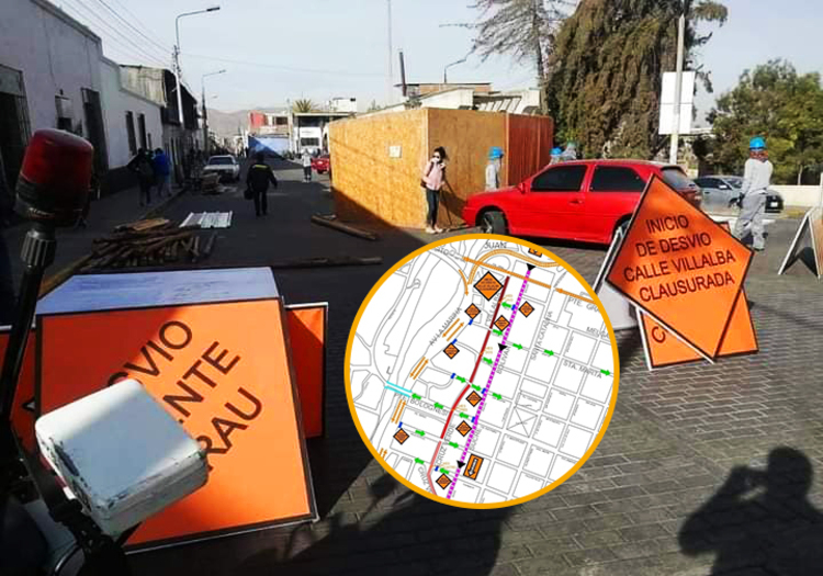 Arequipa: este es el plan de desvíos por el cierre de las calles Villalba y Cruz Verde