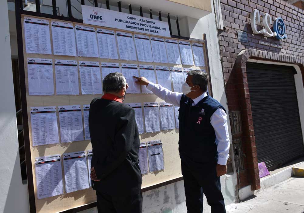Arequipa: más de 19 mil miembros de mesa fueron sorteados para Elecciones 2022