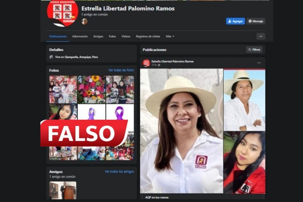Es falso que Estrella Palomino haya salido elegida autoridad en distrito de Quequeña