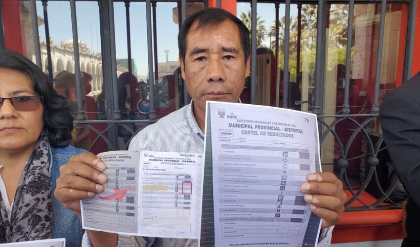Candidato al distrito de Cocachacra denuncia distorsiones en los resultados de la ONPE