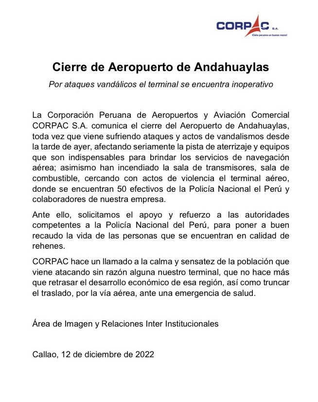 aeropuerto Andahuaylas