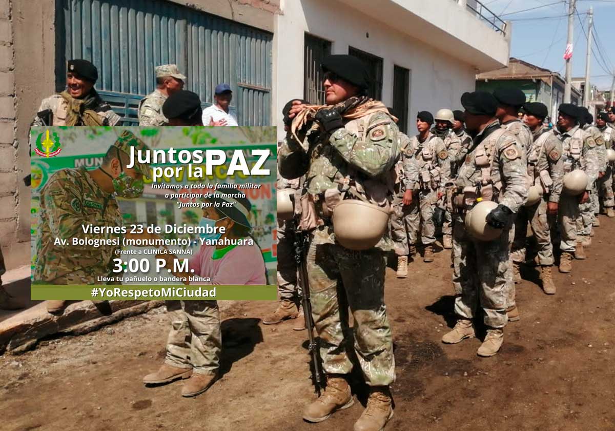 “El Ejército en Chala no ha empleado las armas”: militares anuncian marcha por la paz en Arequipa