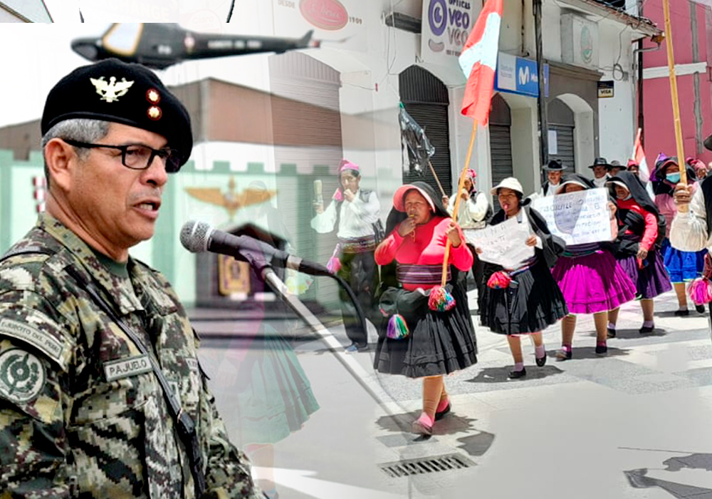 militar advierte a manifestante en juliaca puno