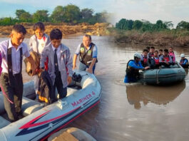 río zaña lambayeque estudiantes escolares puente colgante lluvias