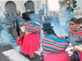 mujeres niños aymaras Puno Lima Policía PNP bombas gases lacrimógenos