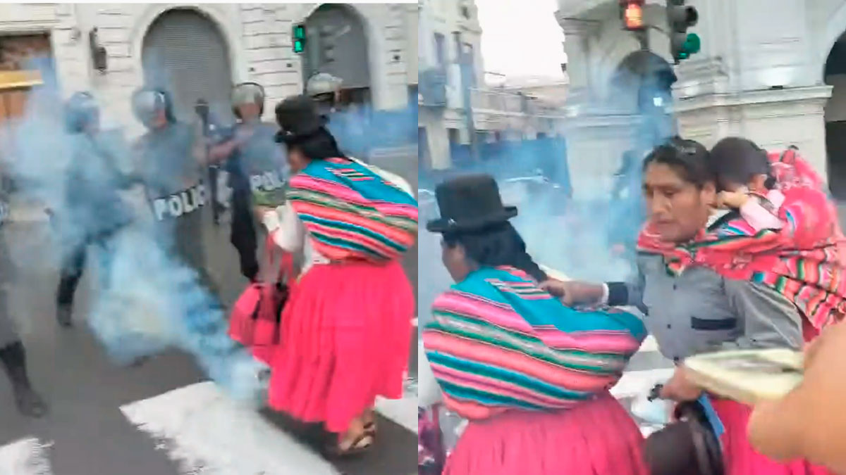 mujeres niños aymaras Puno Lima Policía PNP bombas gases lacrimógenos