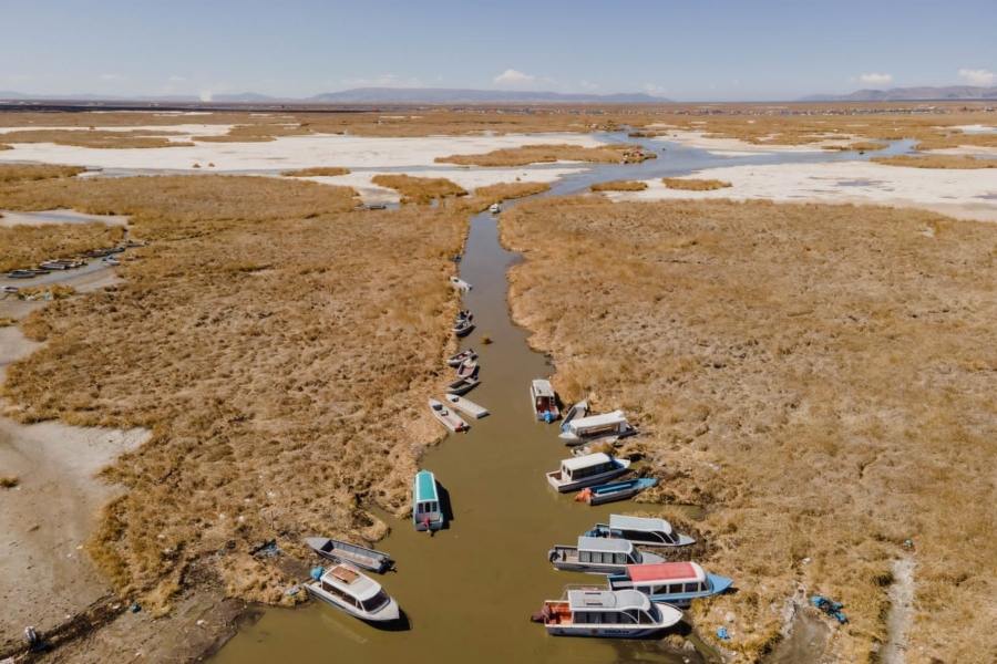 Lago Titicaca se va secando por la sequía que azota a la región Puno. El Niño