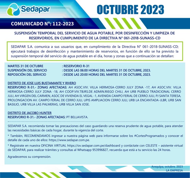 corte-de-agua-programado-sedapar-arequipa-2023-10-octubre-martes-31-jose-luis-bustamante-y-rivero-jacobo-hunter