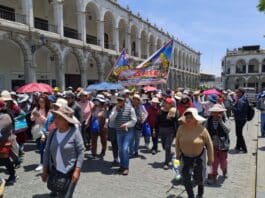 Manifestaciones en Arequipa Plaza de Armas