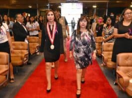 Exfiscal Patricia Benavides junto a coordinadora nacional de Violencia contra la Mujer, Irma Díaz