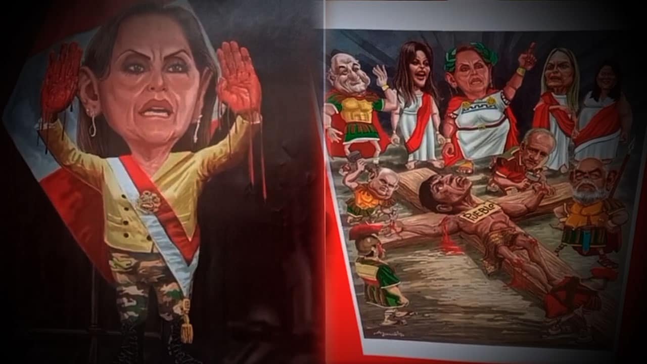 Caricaturas del artista Chillico alusivas a Dina Boluarte desaparecen en  exposición de Apurímac (VIDEO)