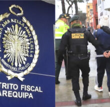 Composición: Sede de la Fiscalía en Arequipa y foto referencial de un detenido.