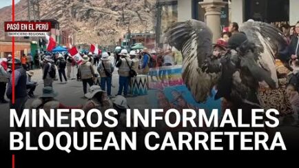 PASÓ EN EL PERÚ: Mineros informales bloquean tramo estratégico de Panamericana Sur (VIDEO)