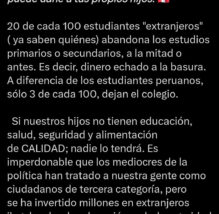 Es impreciso que 3 de cada 100 estudiantes peruanos abandonen el colegio, como indicó la candidata Angela Ccanto