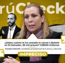 ¿La megacárcel de Bukele costó US$100 millones? Así lo dijo la candidata Fiorella Molinelli, pero es una cifra imprecisa