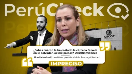 ¿La megacárcel de Bukele costó US$100 millones? Así lo dijo la candidata Fiorella Molinelli, pero es una cifra imprecisa