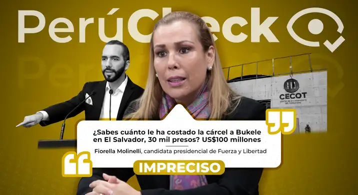 ¿La megacárcel de Bukele costó US$100 millones? Así lo dijo la candidata Fiorella Molinelli, pero es una cifra imprecisa