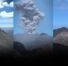 ¡EN EL MOMENTO EXACTO! | Montañistas captan en video momento de la explosión del volcán Sabancaya (VIDEO)