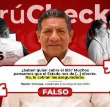 Es falso que el Seguro Integral de Salud contrate aseguradoras privadas, como dijo el candidato Walter Chirinos