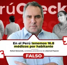 Es falso que en el Perú haya “16.8 médicos por habitante”, como afirmó Rafael Belaúnde