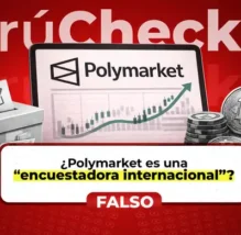 Polymarket: es falso que sea una encuestadora. Se trata, más bien, de un mercado de predicciones