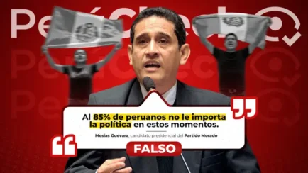 Es falso que al 85% de peruanos "no le importe la política", como afirmó el candidato Mesías Guevara