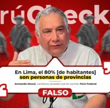 ¿El 80% de Lima está compuesto por personas de provincia? Es falso lo afirmado por el candidato Armando Massé