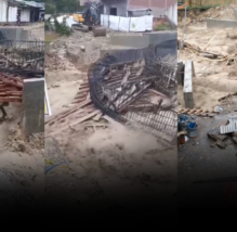 Puente en construcción queda destruido por las lluvias en Amazonas (VIDEO)