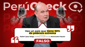 ¿La pobreza extrema alcanza al 30% de los peruanos? Es falsa la afirmación del candidato Rafael López Aliaga
