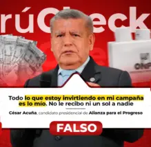 Es falso que la campaña de César Acuña sea financiada solo por él