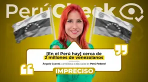 Candidata Ángela Ccanto afirmó que en Perú hay “cerca de 2 millones de venezolanos”, pero no son tantos